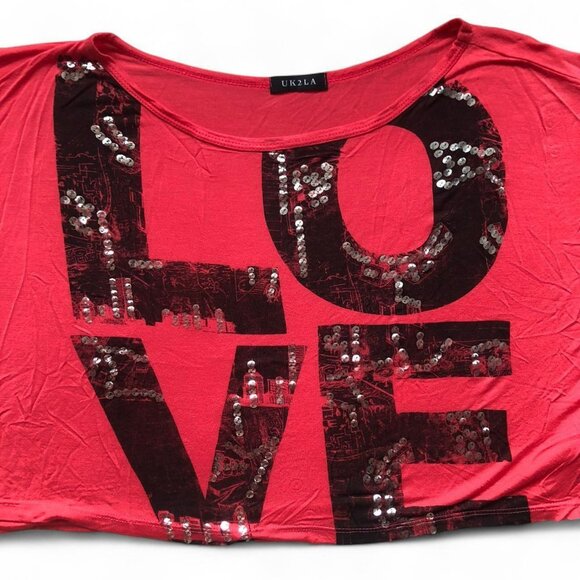 UK2LA Cityscape Coral Crop Top - Picture 4 of 7